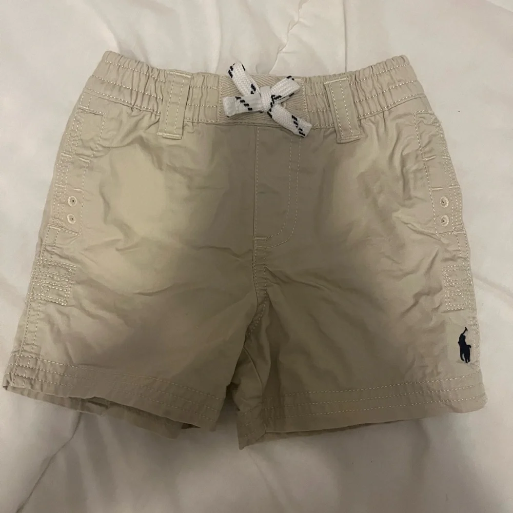 Ralph Lauren Cotton Tan Chino Drawstring Baby Boy Polo Shorts